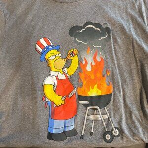 The Simpsons Homer Men’s XL Tall T-Shirt – Gray Duff Beer & Grilling Graphic